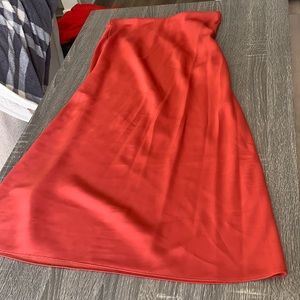 Red midi skirt